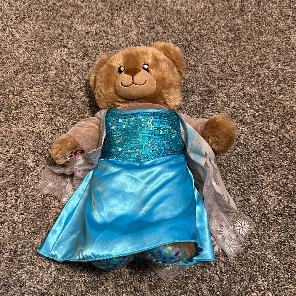 Build A Bear Birthday Bear- Frozen Dress